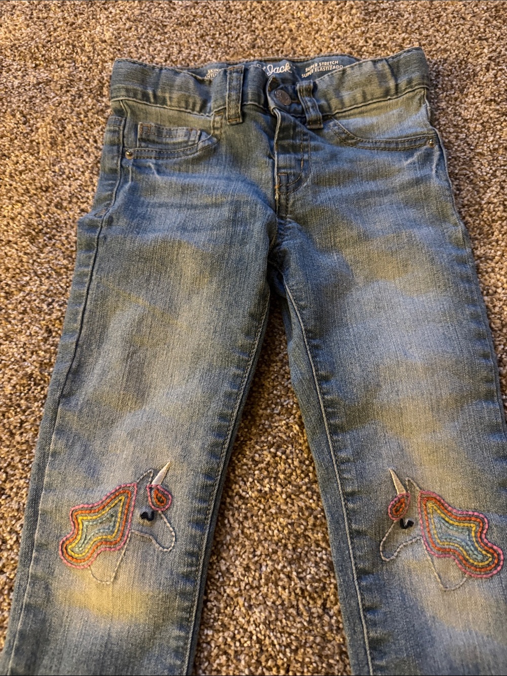 Cat&Jack Girls Embroidered Unicorn Jeans